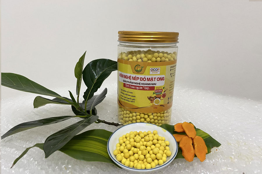 Vi&ecirc;n bột nghệ nếp đỏ